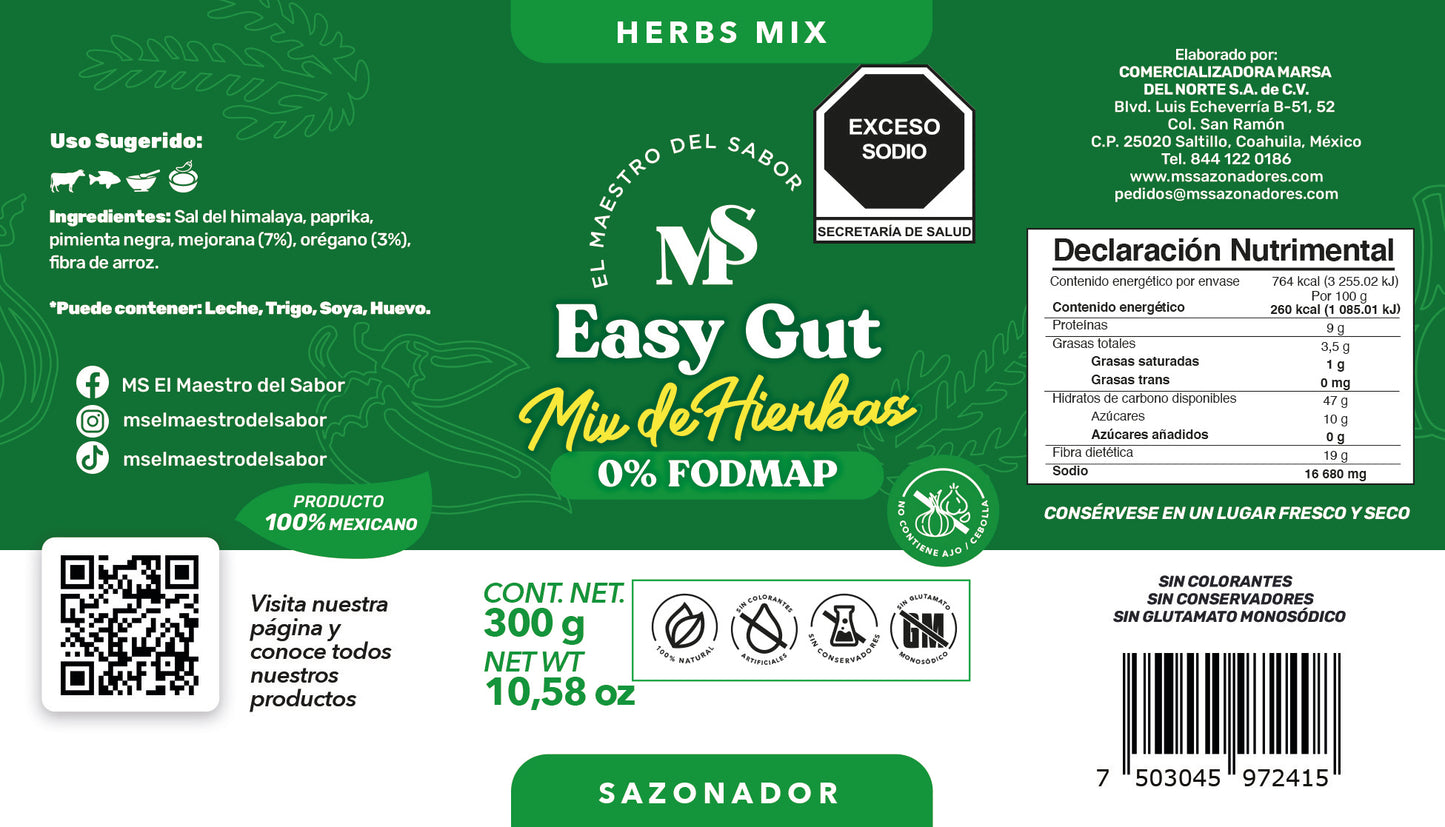 Easy Gut Mix de Hierbas Bajo en FODMAP