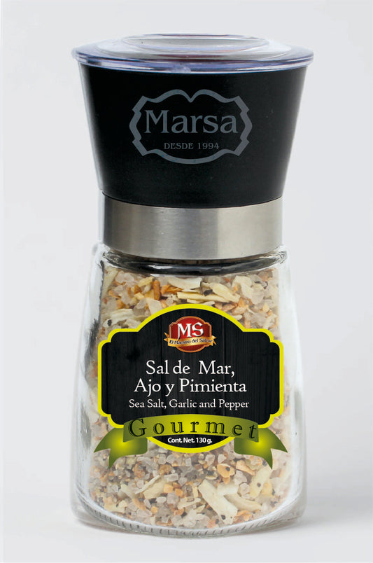 Sal de mar ajo y pimienta gourmet