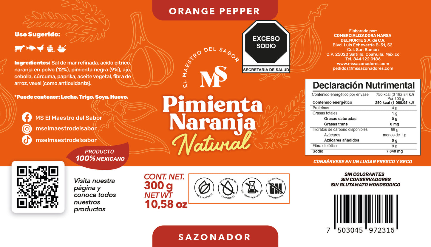 Pimienta Naranja Natural
