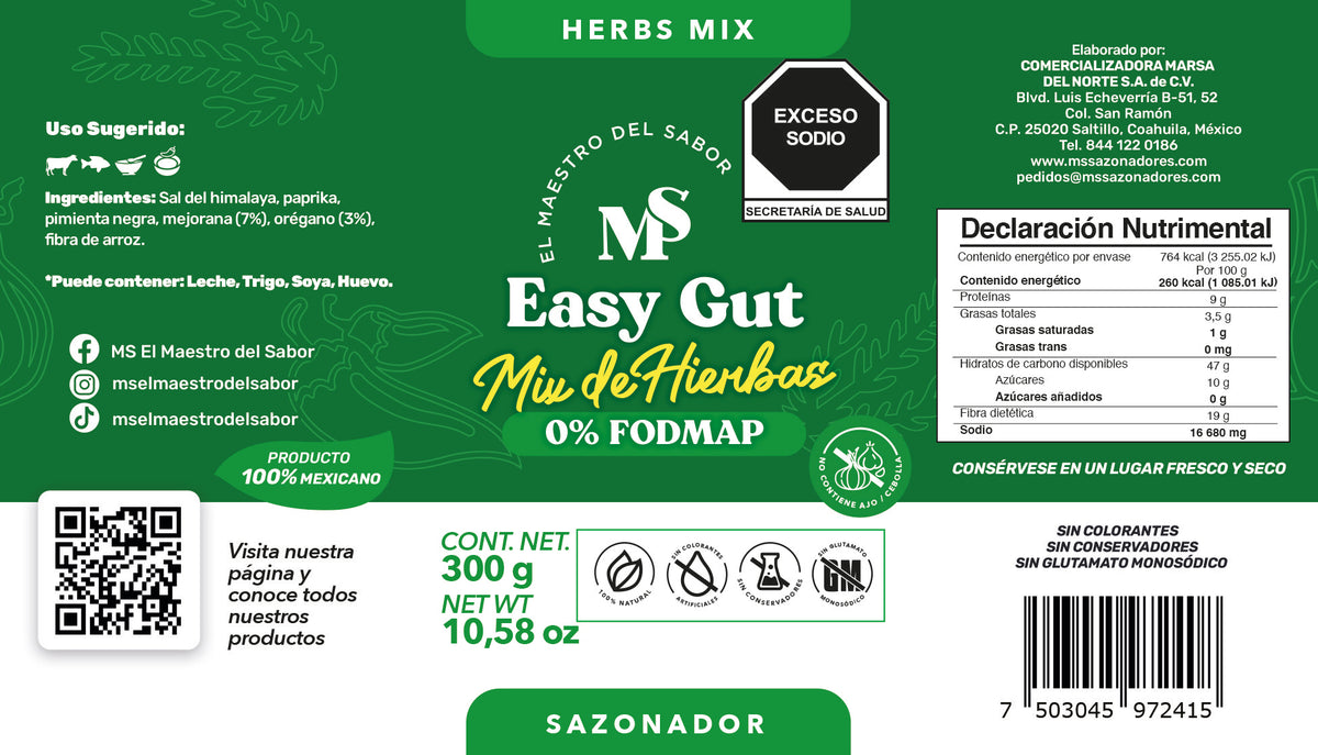 Easy Gut Mix de Hierbas Bajo en FODMAP